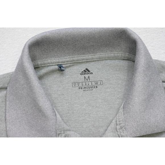 Adidas Golf Polo PrimeGreen Gray Short Sleeve Athletic Golf Shirt Mens Sz Medium - Picture 7 of 8
